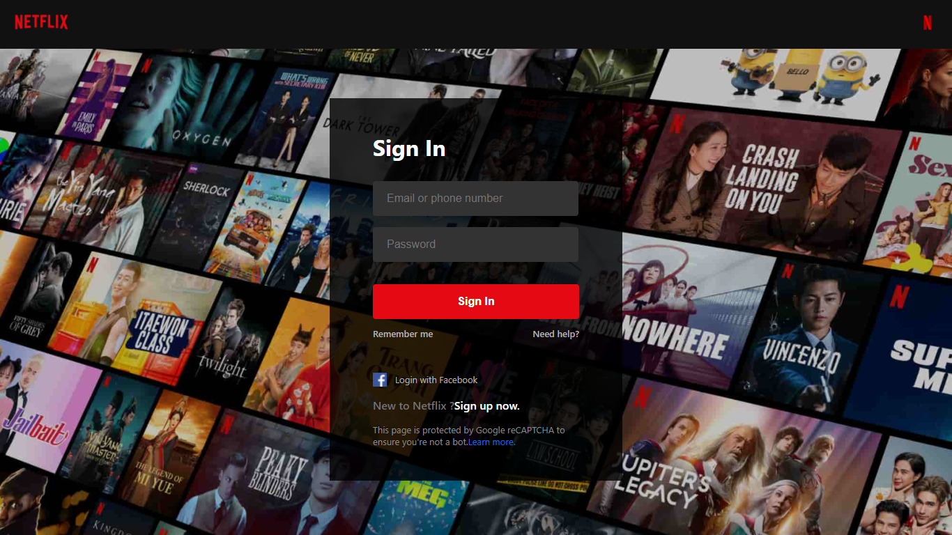 netflix clone login page